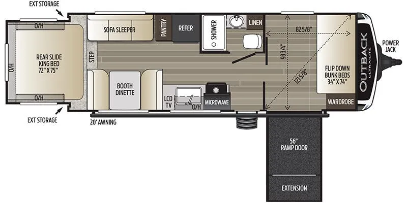2023 Keystone Outback Ultra-Lite 240URS floor plan