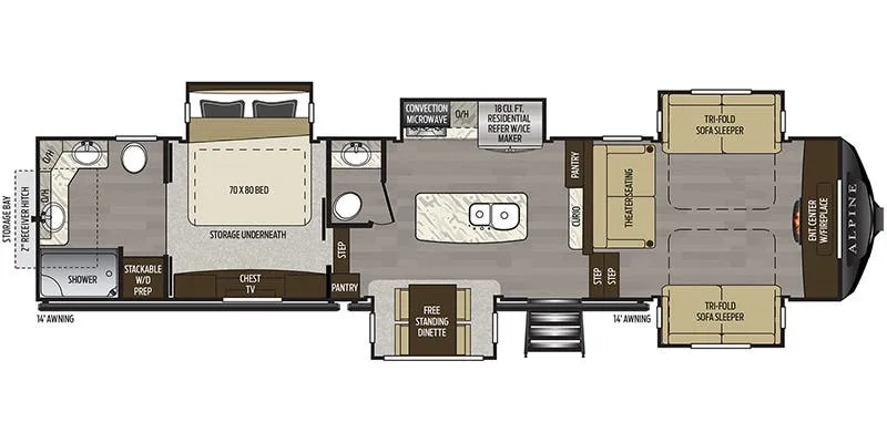 2019 Keystone Alpine 3701FL - Floor plan