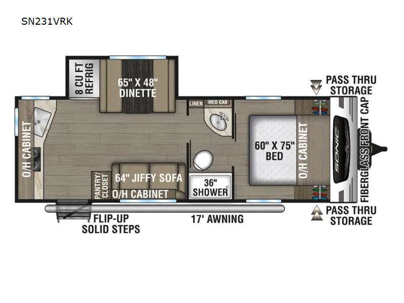 2024 Venture RV Sonic SN231VRK - Floor plan