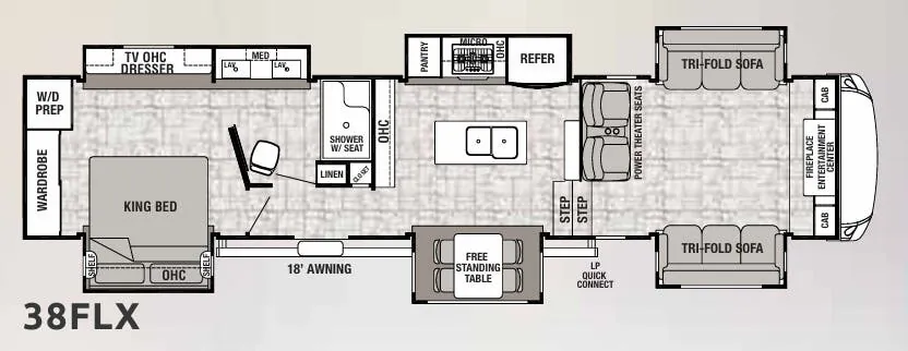 2019 Forest River Cedar Creek Hathaway Edition 38FLX floor plan