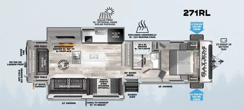 Forest River Salem Hemisphere 271RL floor plan