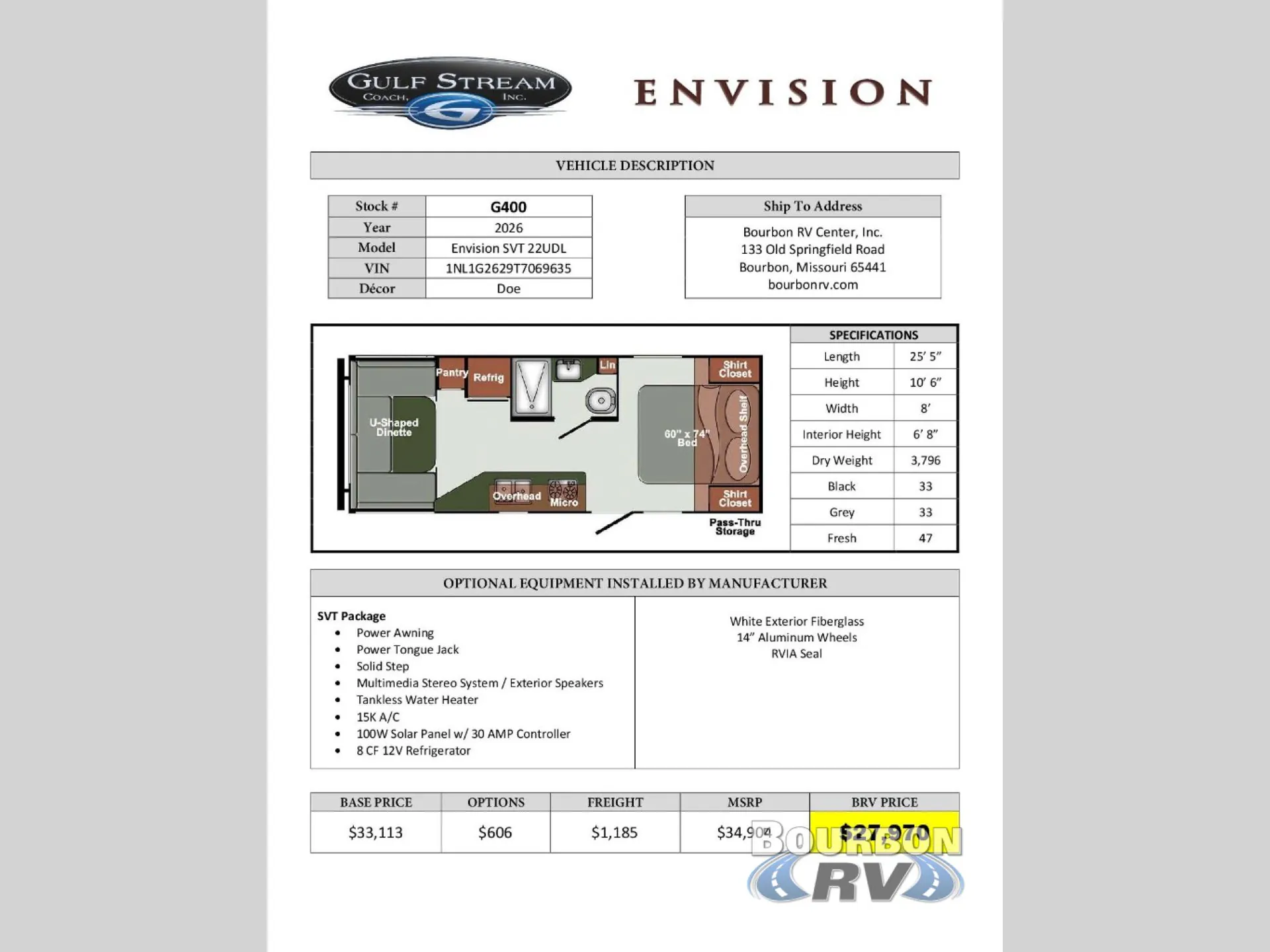 2026 Gulf Stream RV Envision SVT 22UDL - Photo 3