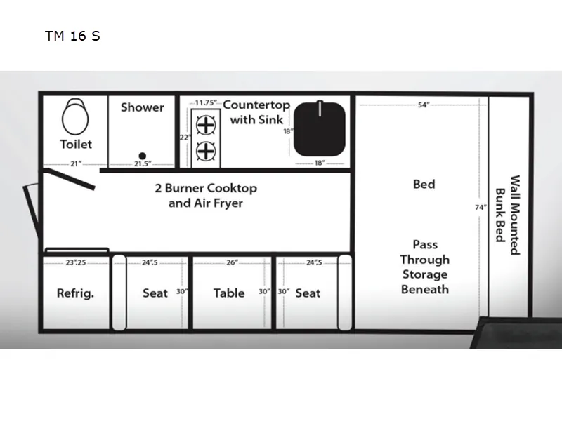 2026 TrailManor TM 16 S - Floor plan