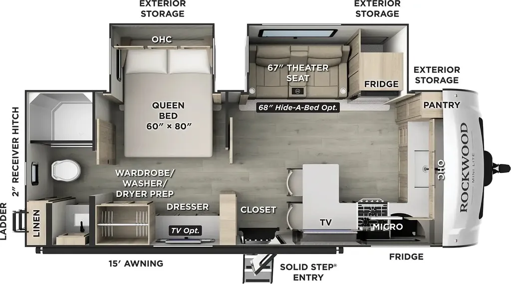 2026 Forest River Rockwood 2523MBR floor plan