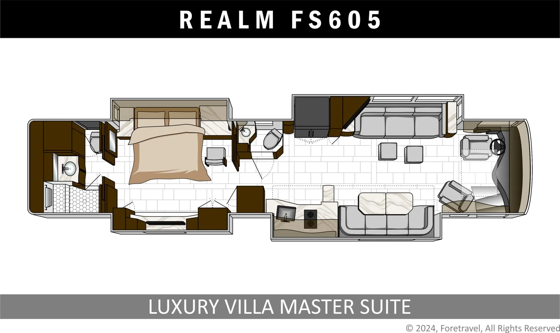 Foretravel Realm FS605 FS605 LVMS floor plan