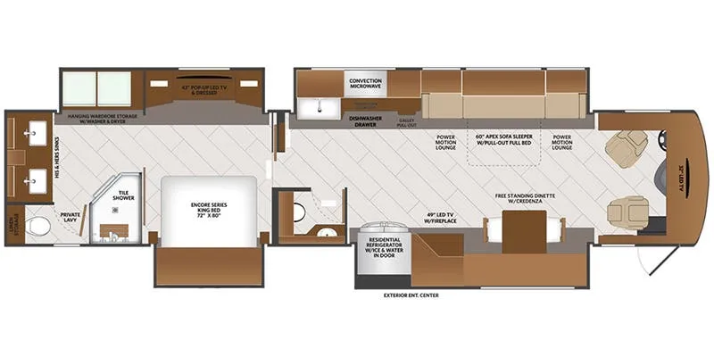Fleetwood Discovery LXE Anniversary Edition 44S floor plan