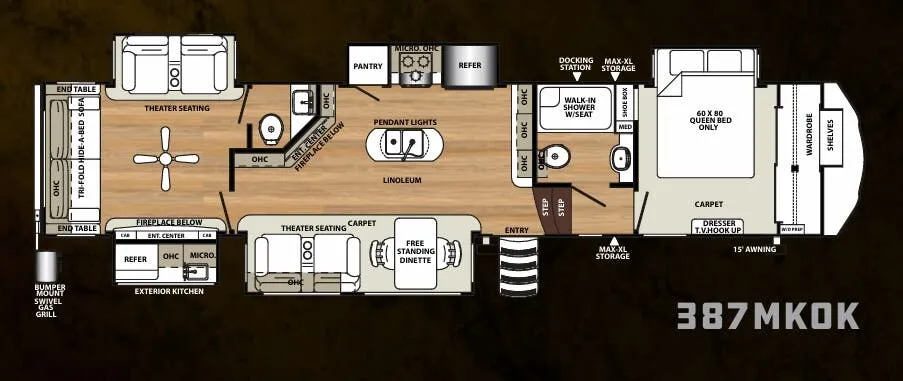 Forest River Sierra 387MKOK floor plan