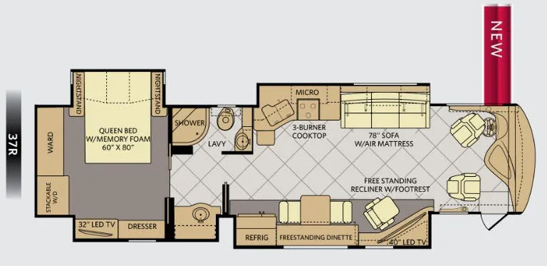 Fleetwood Discovery 37R floor plan