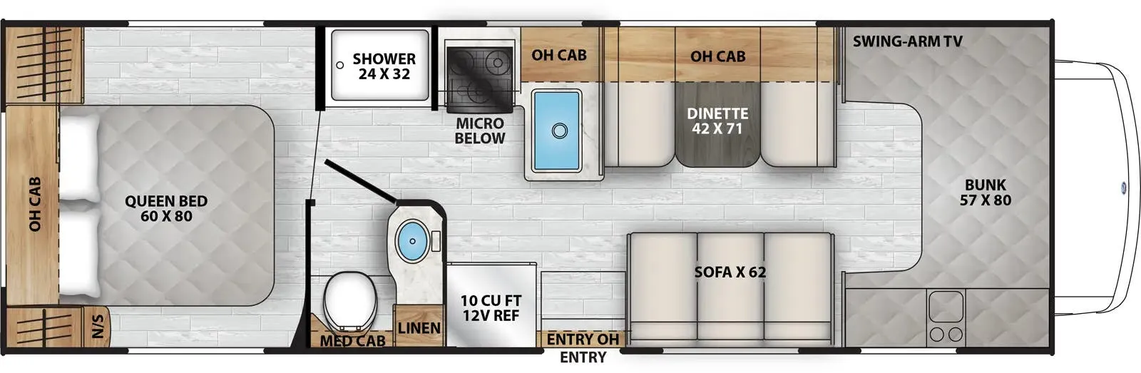 2026 Coachmen Freelander 27QB Chevy 3500 - Floor plan
