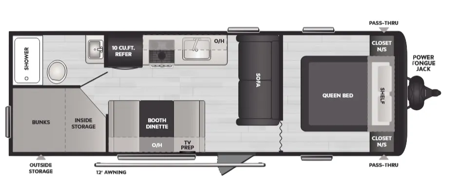 Keystone Hideout Sport 240BHWE floor plan