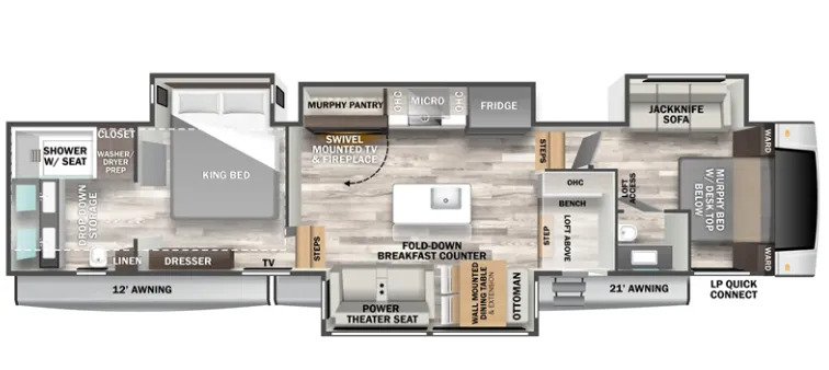 Forest River Cedar Creek 380MUD floor plan
