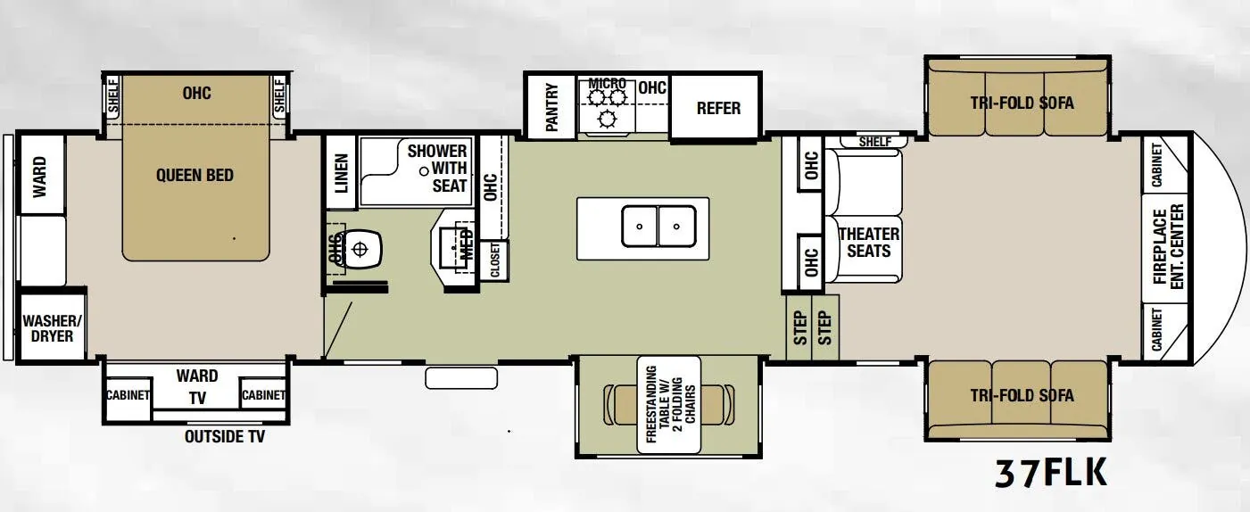 Forest River Cedar Creek Silverback 37FLK floor plan