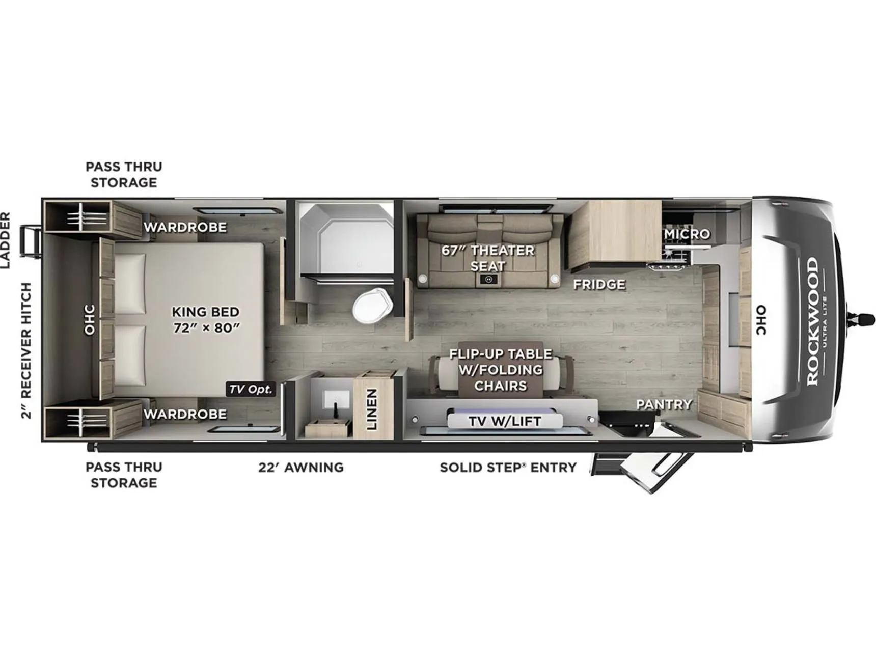 2026 Forest River Rockwood Ultra Lite 301FKT - Floor plan