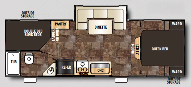 Forest River Cherokee Grey Wolf 23DBH floor plan