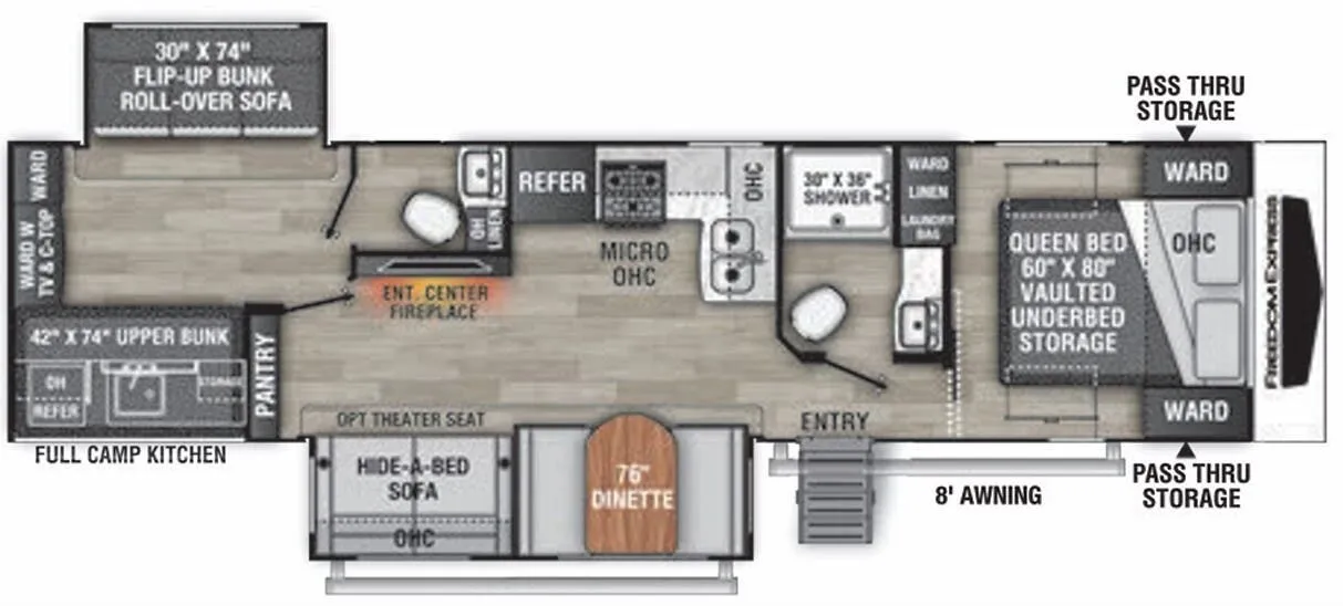 Coachmen Freedom Express Liberty Edition 326BHDSLE floor plan