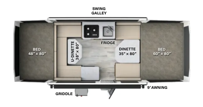 Forest River Rockwood Freedom 1980 floor plan