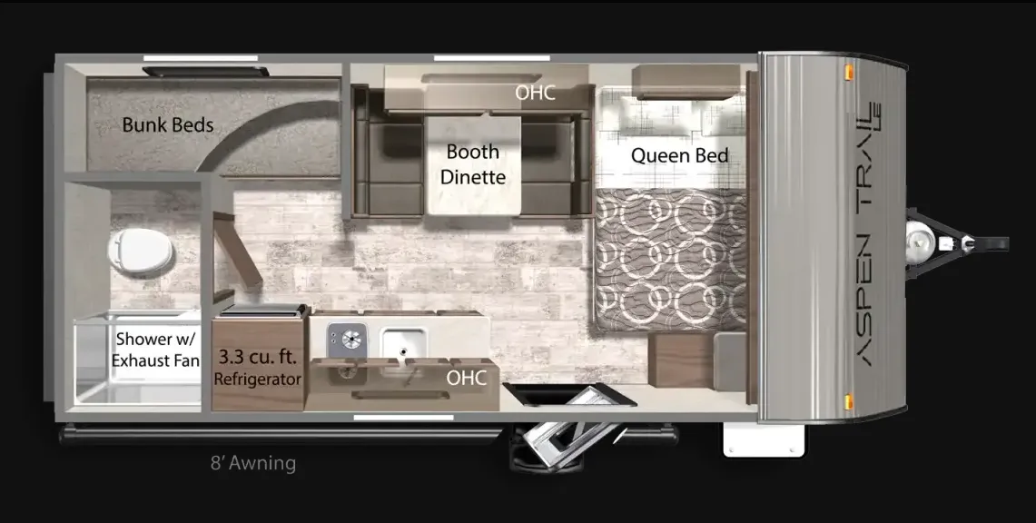 2025 Dutchmen Aspen Trail Mini 17BH - Floor plan