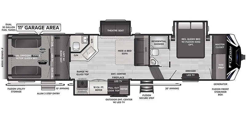 2023 Keystone Fuzion 379 floor plan