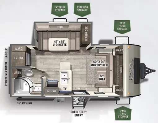 Forest River Flagstaff Micro Lite 21DS floor plan
