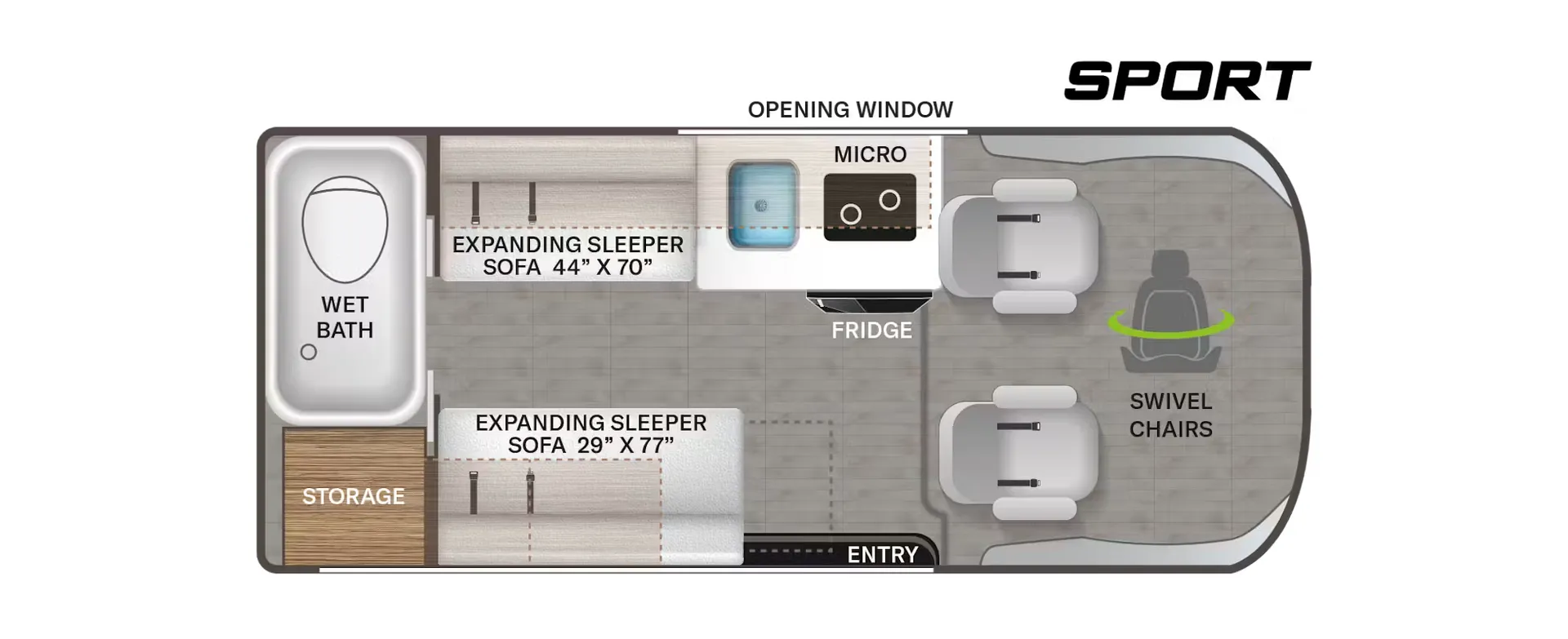 Thor Motor Coach Scope Sport 18GS floor plan