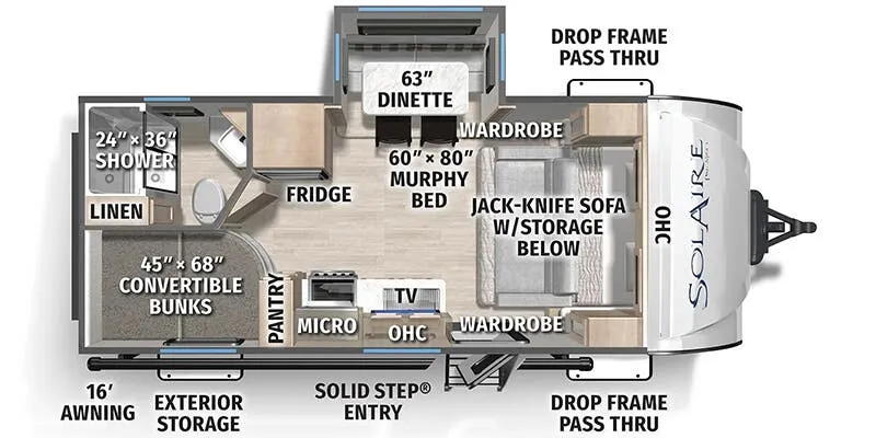 2025 Palomino Solaire Ultra-Lite 2085BHS - Floor plan