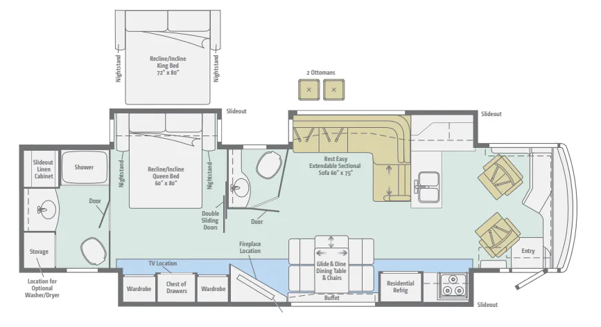 Winnebago Journey 40R floor plan