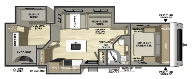 Coachmen Freedom Express Ultra Lite 320BHDS floor plan