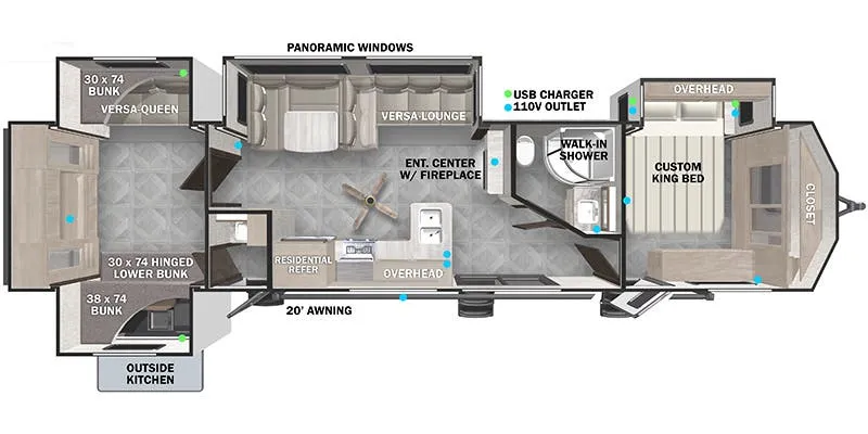 Forest River Salem Villa 42QBQ floor plan
