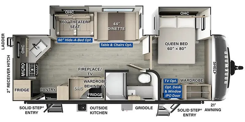 Forest River Rockwood Ultra Lite 2614BS floor plan