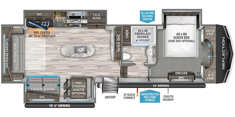 2022 Grand Design Reflection 337RLS - Floor plan