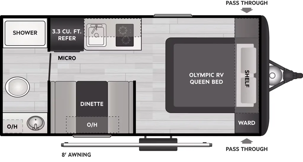 2027 Keystone Hideout Mini 166RB floor plan