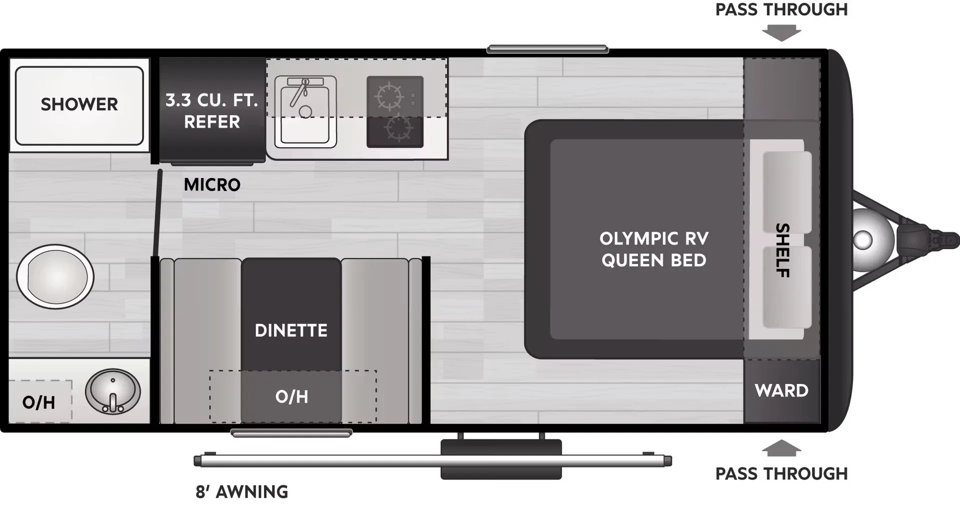 Keystone Hideout Mini 166RB floor plan
