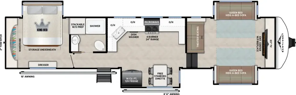 2026 East to West Blackthorn 3865FLR floor plan