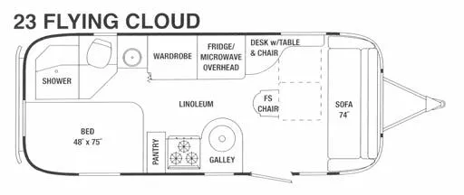 Airstream Flying Cloud 23 floor plan