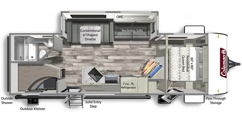 2023 Dutchmen Coleman Light 2755BH - Floor plan