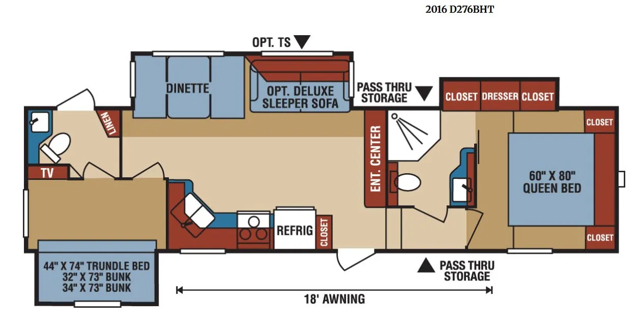 K-Z Durango 1500 D276BHT floor plan