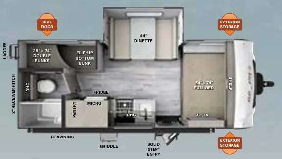 Forest River Rockwood Geo Pro G20BHS floor plan
