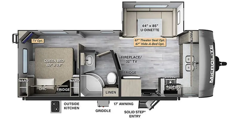 Forest River Flagstaff Micro Lite 25FKS floor plan