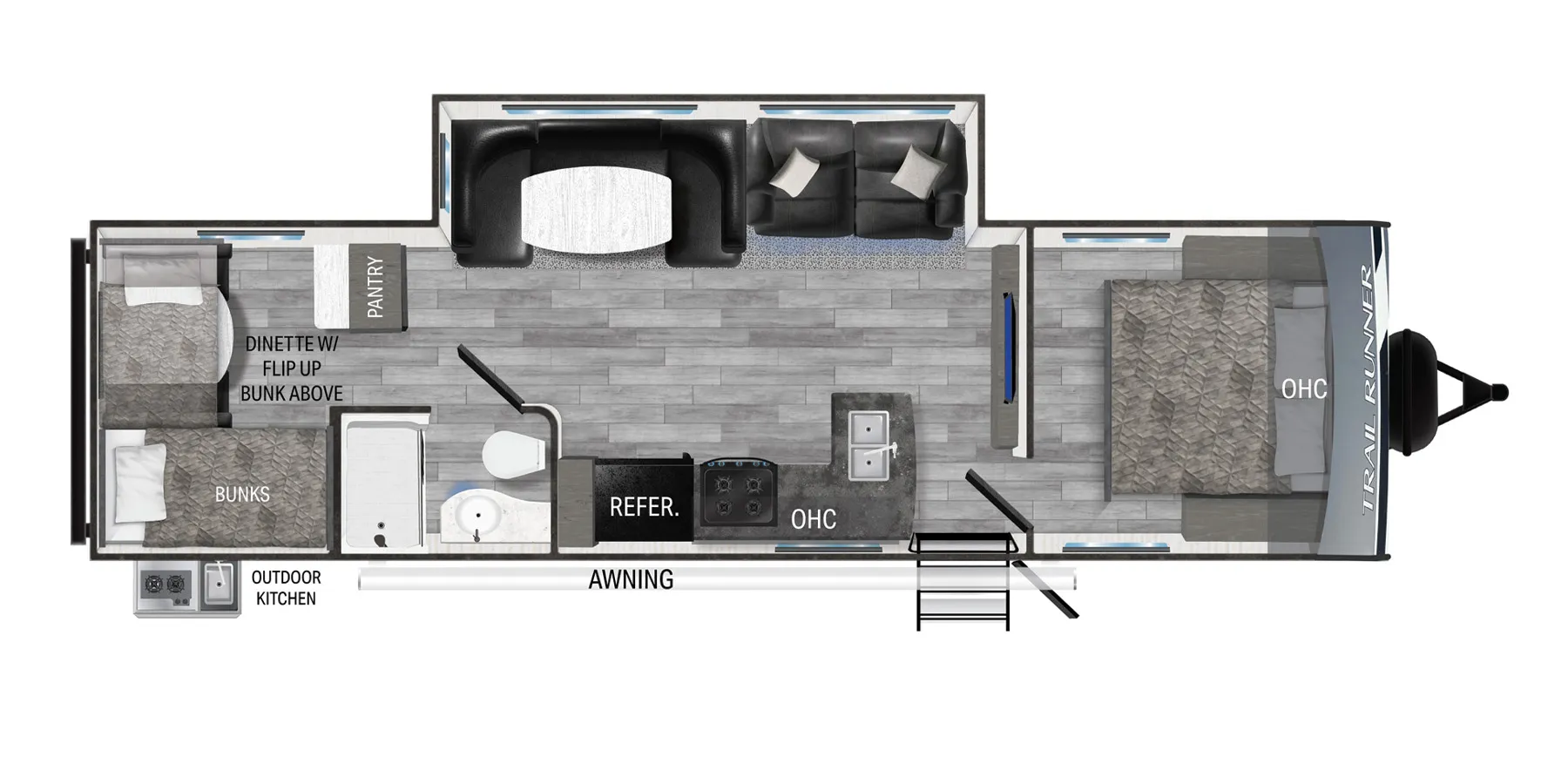 2024 Heartland Trail Runner 30RBK - Floor plan