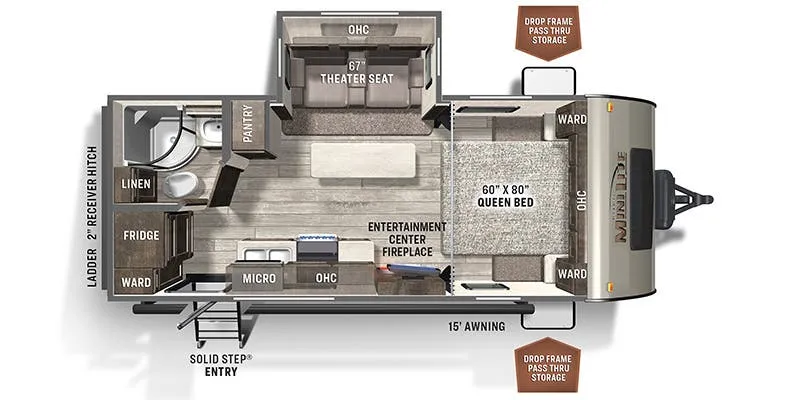 2022 Forest River Rockwood Mini Lite 2205S - Floor plan