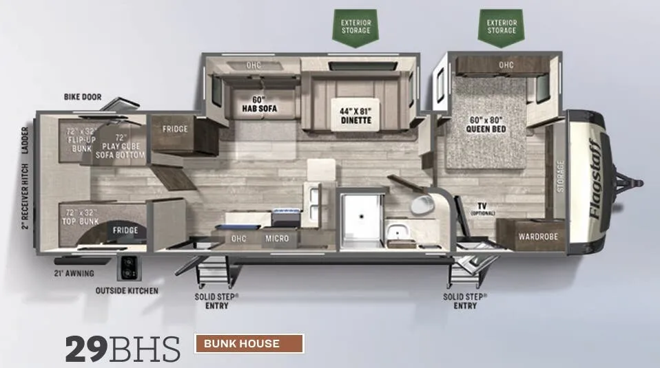 Forest River Flagstaff Super Lite 29BHS floor plan