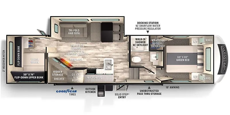 2022 Forest River Impression 290VB floor plan
