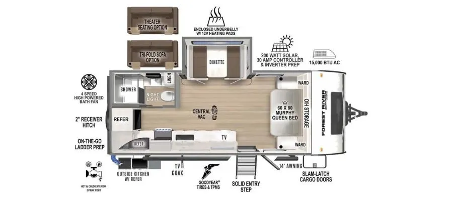 2024 Forest River Surveyor Legend 203RKLE - Floor plan