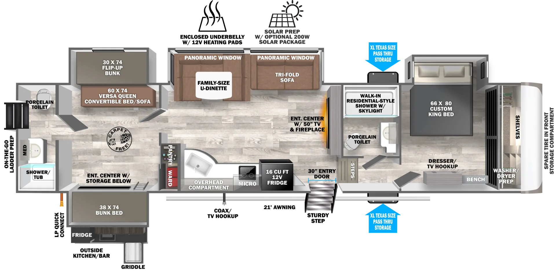 2026 Forest River Wildwood Heritage Glen 356QB - Floor plan