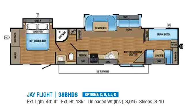 Jayco Jay Flight 38BHDS floor plan