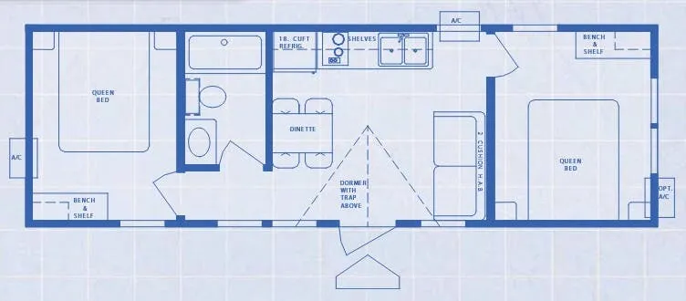 Canterbury RV Deluxe Cabins CC-35S-2BR floor plan
