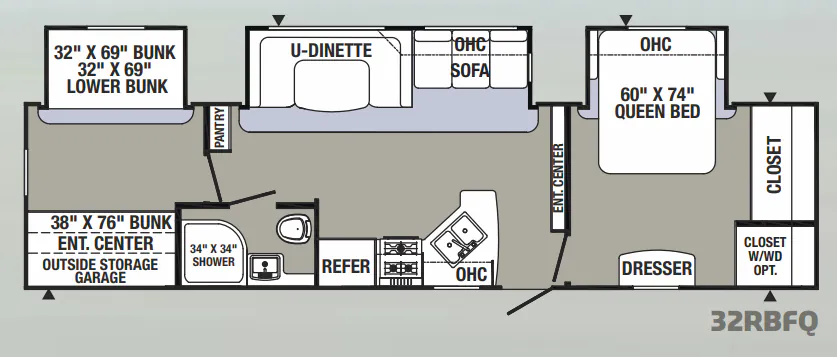 2018 Palomino Puma 32RBFQ floor plan