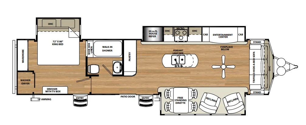 Forest River Sandpiper Destination 401FLX floor plan