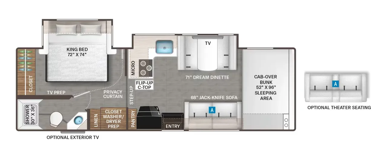 Thor Motor Coach Four Winds 29K floor plan