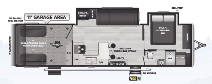 Keystone Impact 317 floor plan